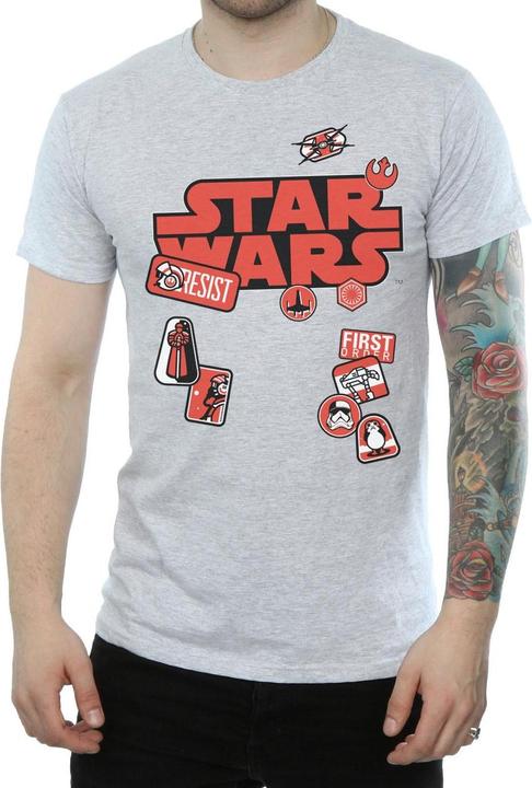 Actual product image Star Wars Mens The Last Jedi Badges T-Shirt (L)