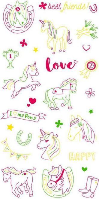 Immagine prodotto Adesivo al neon - cavalli/arcobaleno