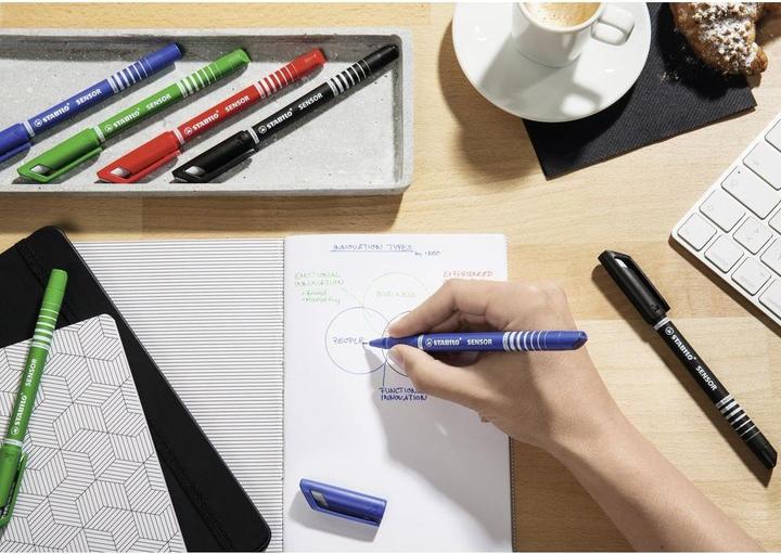 Produktbild STABILO SENSOR F Finliner mit gefederter Spitzer (Rot, 1 x)