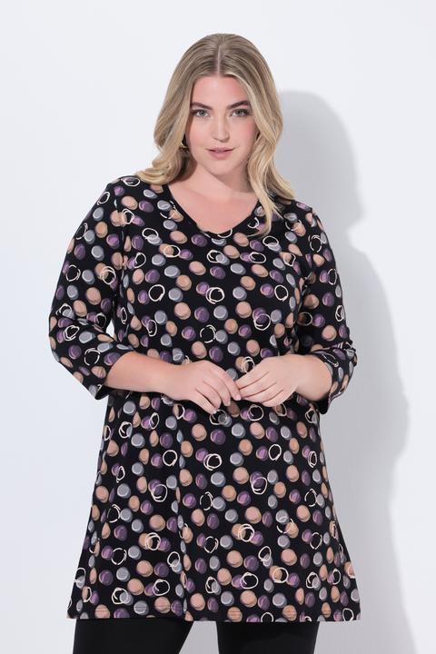 Actual product image Ulla Popken Polka Dot Empire Knit A-Line Tunic (50, 52)