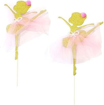 Actual product image Patisdécor Cake Topper - Golden Ballerina Dancer (2pcs) (2 x)