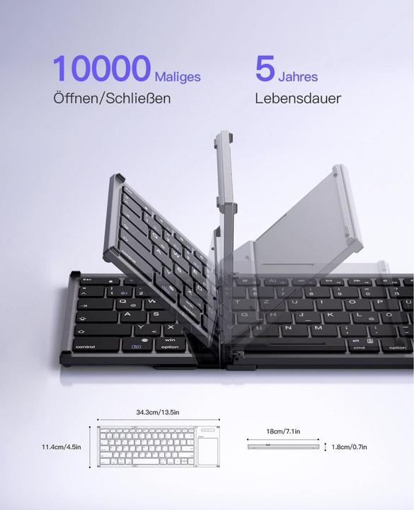 Actual product image Inateck Keyboard 06101 steel gray (KB06101 steel gray) (DE, Wireless)