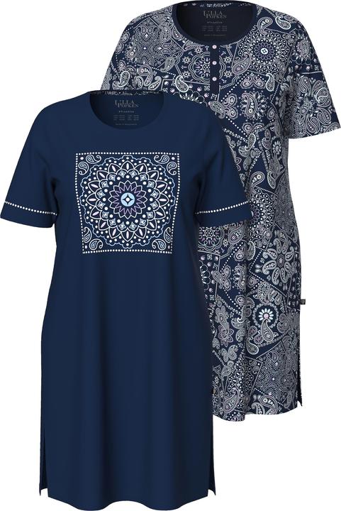 Produktbild Ulla Popken Bigshirts, 2er-Pack, Rundhalsausschnitt, Halbarm (50, 52)
