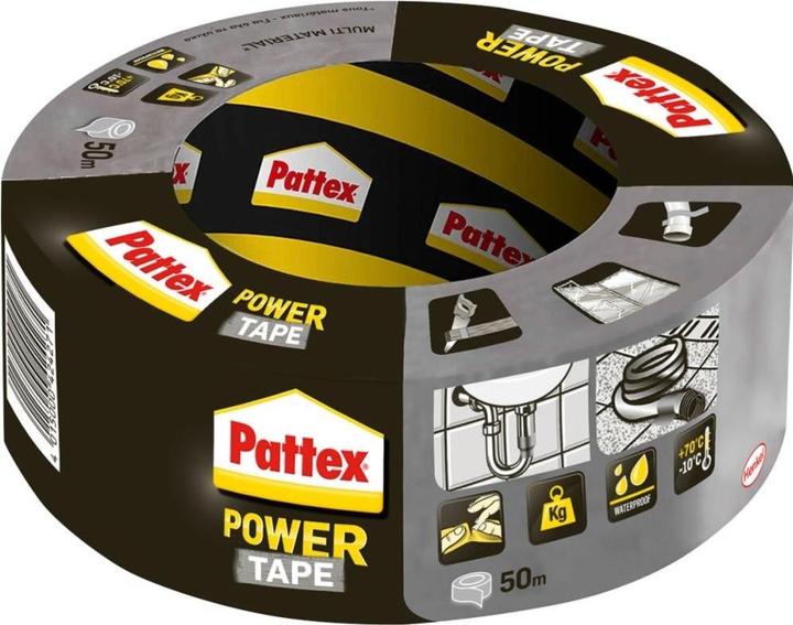 Image du produit Pattex Bande tissée Power-Tape gris argenté Longueur 50 m Largeur 50 mm (50 mm)