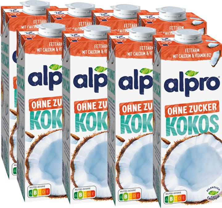 Produktbild Alpro Kokosnussdrink ohne Zucker (8 x 100 cl)