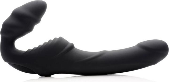 XR Brands Slim Rider Ribbed Vibrating Strapless Strap-on