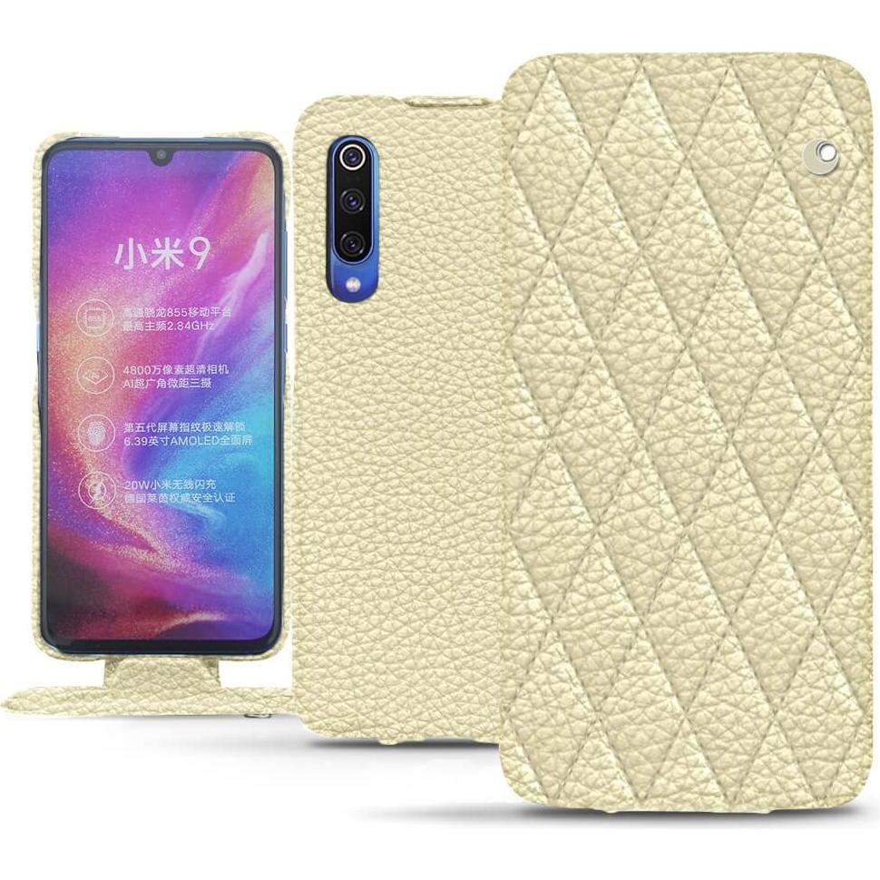Noreve Lederschutzhülle vertikal (Xiaomi Mi 9), Smartphone Hülle, Weiss