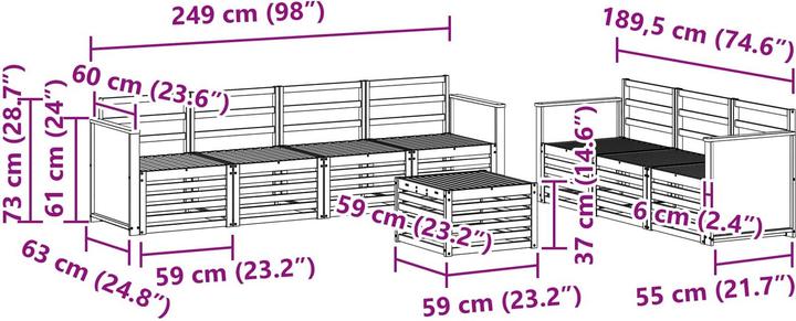 Produktbild vidaXL Outdoor-Sofa