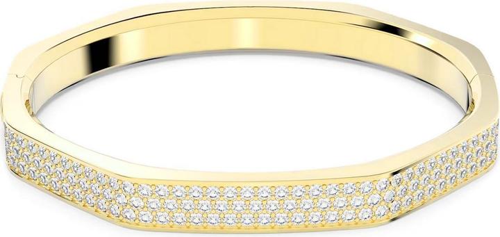 Swarovski Dextera Armreif Achteckform Pavé Mittel Weiss Gold (Swarovski Metall)