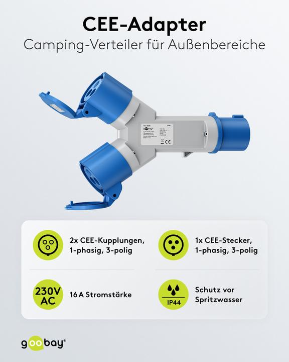 Actual product image Goobay CEE-Adapter (CEE 7/3, CEE)