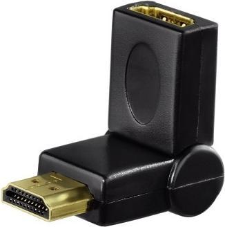 Image du produit Hama Compact Adapter HDMI Plug - HDMI Socket, swivelling, black (HDMI)