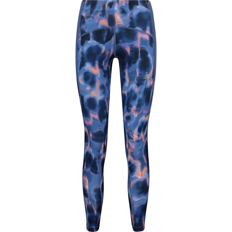 New Balance, Damen, Tights, W Printed Impact Run Tight (S), Blau, S