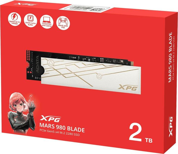 Actual product image Adata SSD 2.0TB XPG MARS 980 BLADE M.2 PCI5 (2000 GB, M.2 2280)