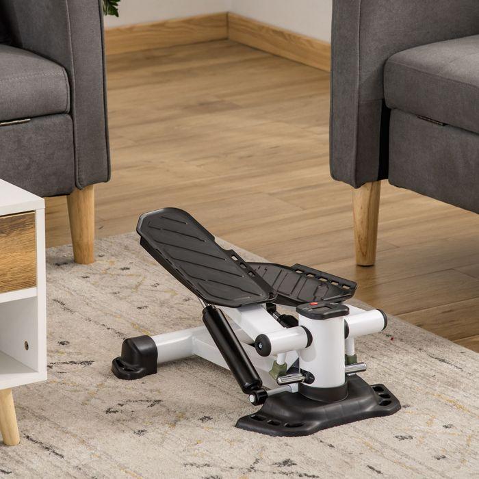 Immagine prodotto Swisshandel24 Mini stepper mini bike fitness cyclette schermo LCD con due grandi pedali metallo ABS bianco