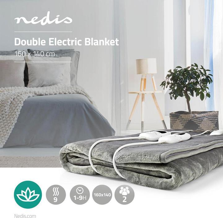 Immagine prodotto Nedis Piumino elettrico | Sottocoperta | 2 persone | 160 x 140 cm | 9 impostazioni di calore | lavabile (160 x 140 cm)