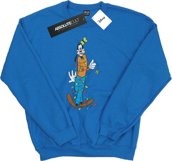 Disney Mens Goofy Christmas Lights Sweatshirt