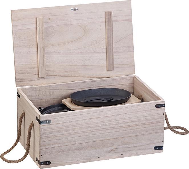 Immagine prodotto Semptec Set di 9 pezzi di forno olandese in ghisa con scatola di legno