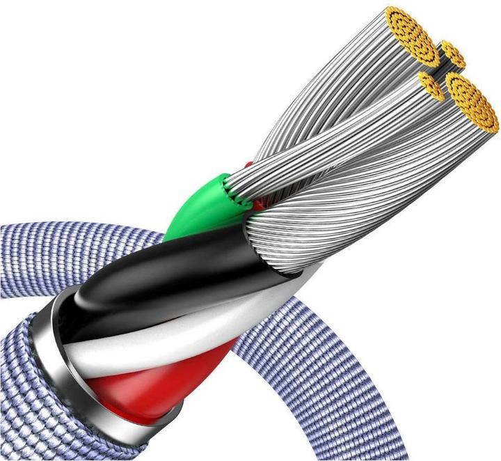 Immagine prodotto Baseus Crystal Shine Series Fast Charging Data Cable USB to iP 2.4A 1.2m Purple (1.20 m)