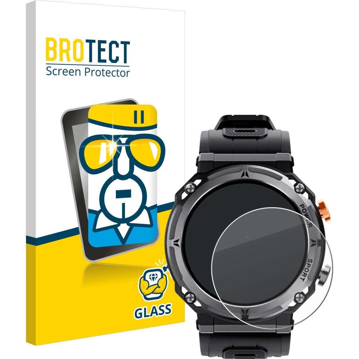 BROTECT Panzerglas Displayschutz 9H Schutzglas Glas Klar Transparent, Smartwatch Schutzfolie, Transparent