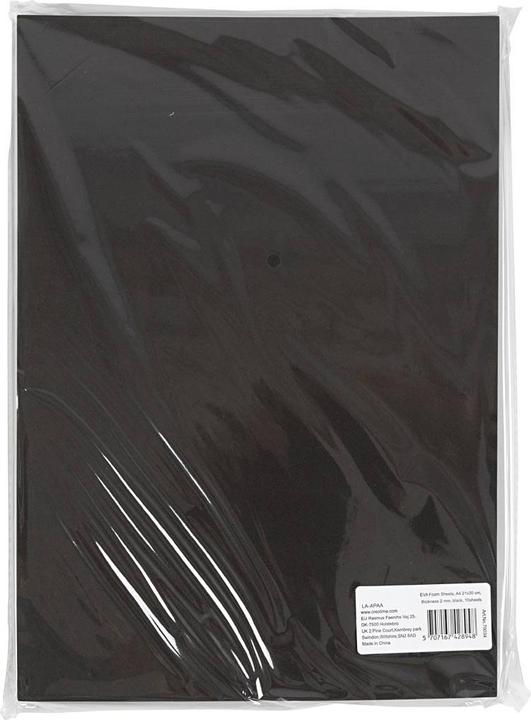 Actual product image Creativ Company EVA Foam Vellen Zwart A4, 10pcs.