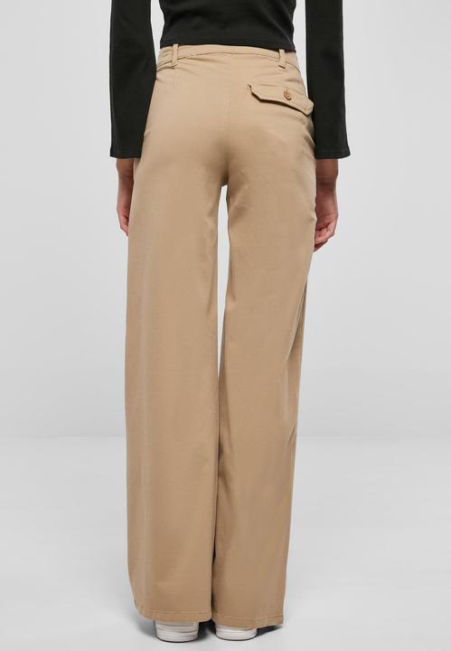 Actual product image Urban Classics Ladies High Waist Wide Leg Chino Pants (34)