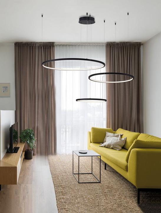 Productafbeelding Nova Luce PURPLE LED hanglamp zwart 80W warm wit 150x130cm dimbaar 9210312