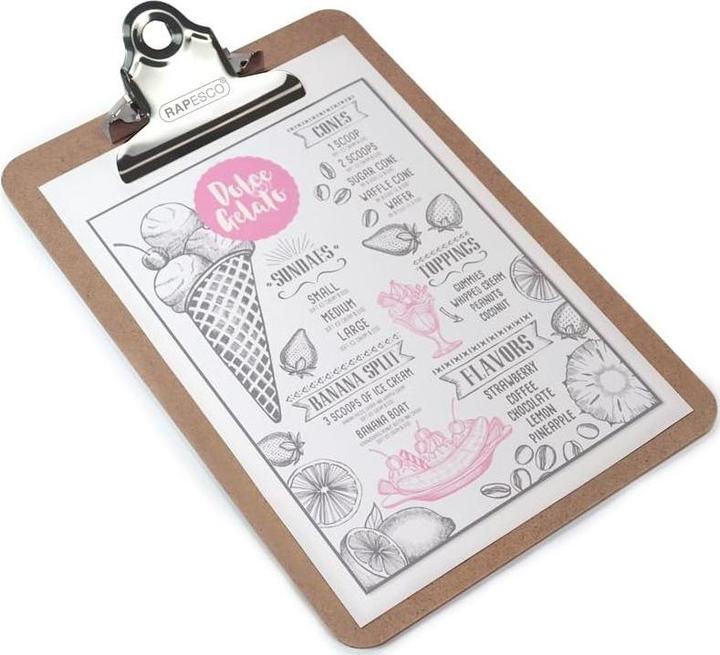 Produktbild Rapesco Klemmbrett, Hartfaser, DIN A4, braun, groáe Klemme (35.50 x 22.80 cm)