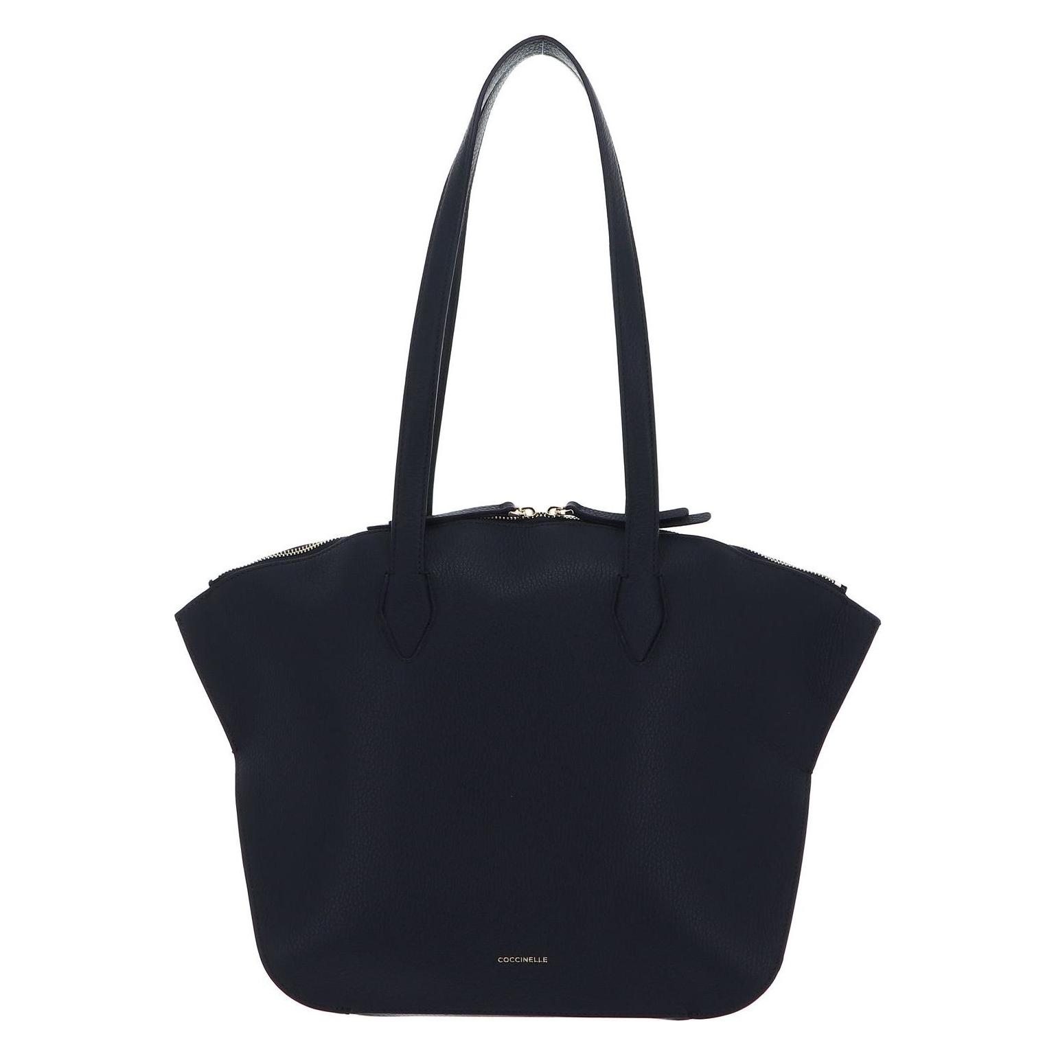 Coccinelle, Damen, Tasche, Flare Shoulder Bag Grained Leather, Blau