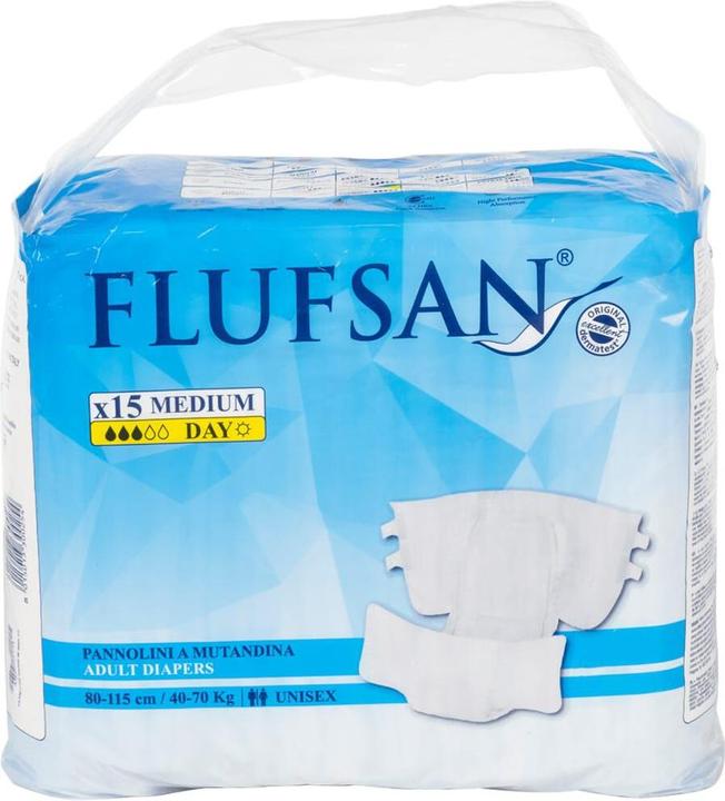 Immagine prodotto VidaXL Pannolini monouso Flufsan per adulti 15 pezzi. Dimensioni (15 x, M)
