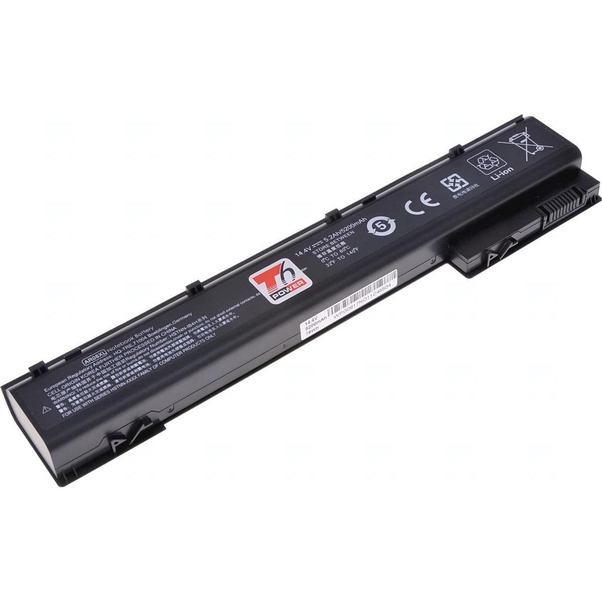T6 Power Batterie HP Zbook 1, 2, Zbook 1, 2,,, 8cell (8 cubicoli, 5200 mAh), Batteria per notebook