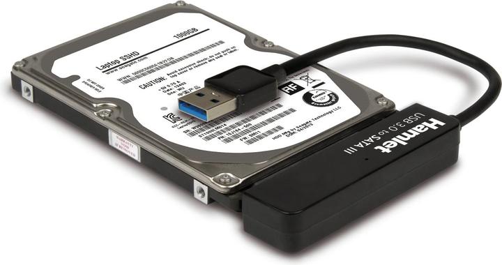Image du produit Hamlet Adaptateur USB 3.0 vers SATA III pour connecter des disques durs ou des SSD à des PC
