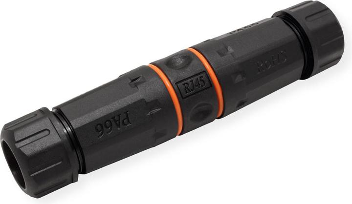 Produktbild Value RJ-45 Kupplung geschirmt, Kat.6A, Outdoor/Industrie, schwarz (Netzwerk Kupplung)