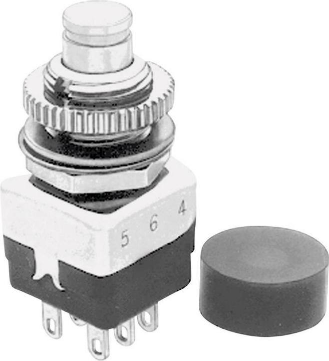 Actual product image APEM DPDT panel mount pushbutton switch