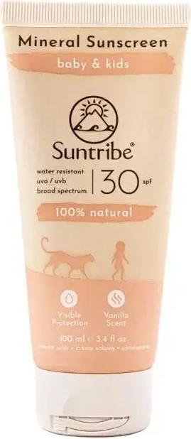 Actual product image Suntribe Mineralische Bio-Sonnencreme Kids (Suntan cream, SPF 30, 100 ml, 1 g)
