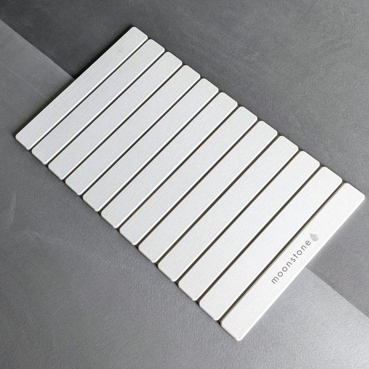 Actual product image Moonstone Badematte Melipa XL weiss aus Kieselgur (76 x 43 cm)