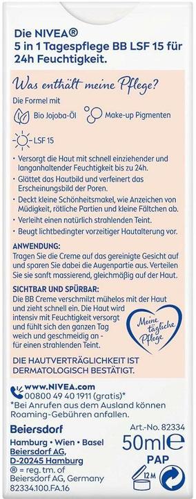 Produktbild NIVEA 5in1 Tagespflege BB Mittel (50 ml)