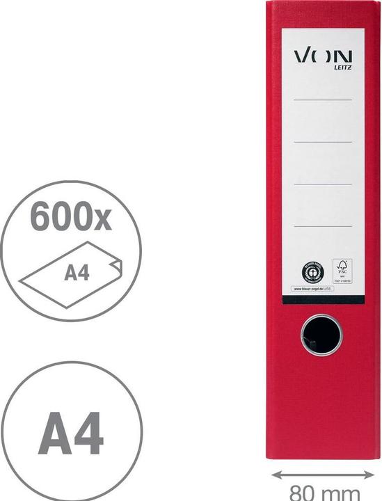 Produktbild von Ordner 8 cm, Rot (A4, 80 mm, 1 Stk.)