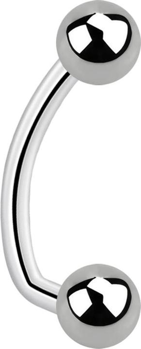 Actual product image Star Piercing Sterile Banane L Gebogen silber Innengewinde mit zwei Kugeln (Titanium, without brass)