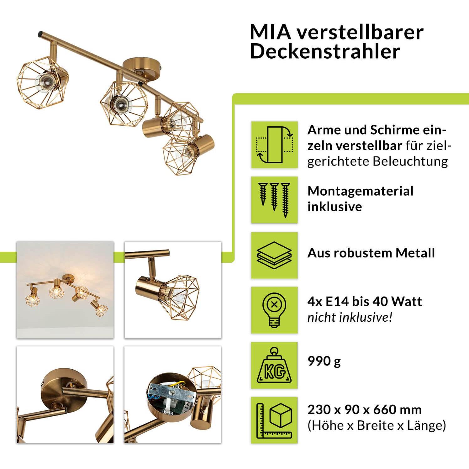 Thumbnail - Licht-Erlebnisse, Wandleuchte + Deckenleuchte, Spot Strahler Mia (E14)