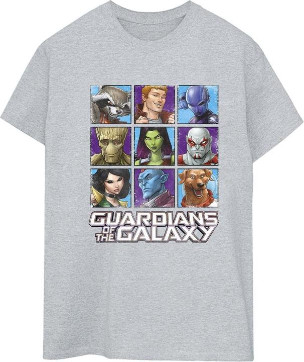 Actual product image Guardians of the Galaxy Womens/Ladies Character Squares Cotton Boyfriend T-Shirt (3XL)
