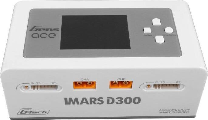 Actual product image Gens Ace IMARS D300 G-Tech Channel AC/DC 300W/700W RC Battery Charger-EU White