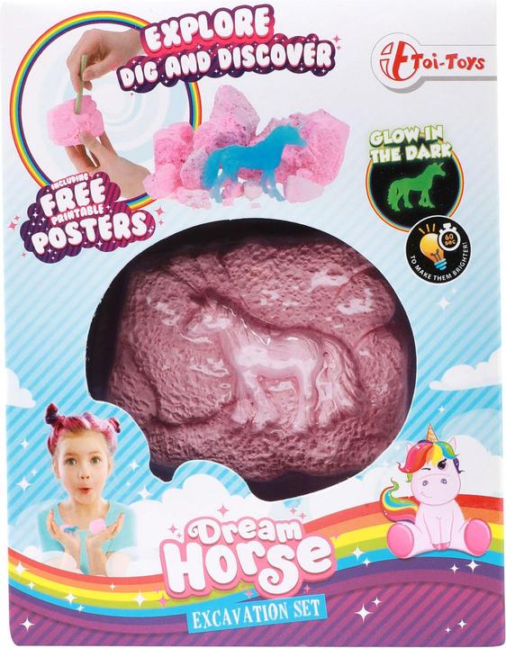 Actual product image Toi-Toys Excavation set unicorn Glow in the Dark