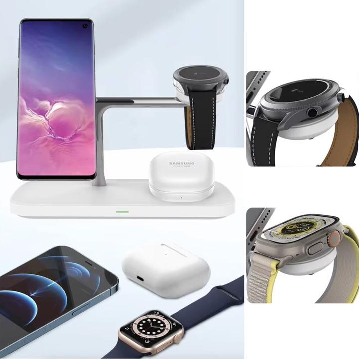 Productafbeelding Tech-Protect QI15W-A45 3in1 Wireless Charger with MagSafe for Apple Devices - White (15 W)