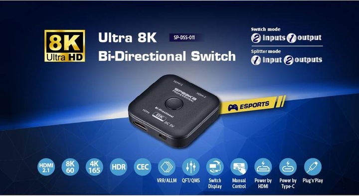 Produktbild SpeaKa Professional SP-11990132 2+1 Port HDMI-Switch bidirektional verwendbar 76