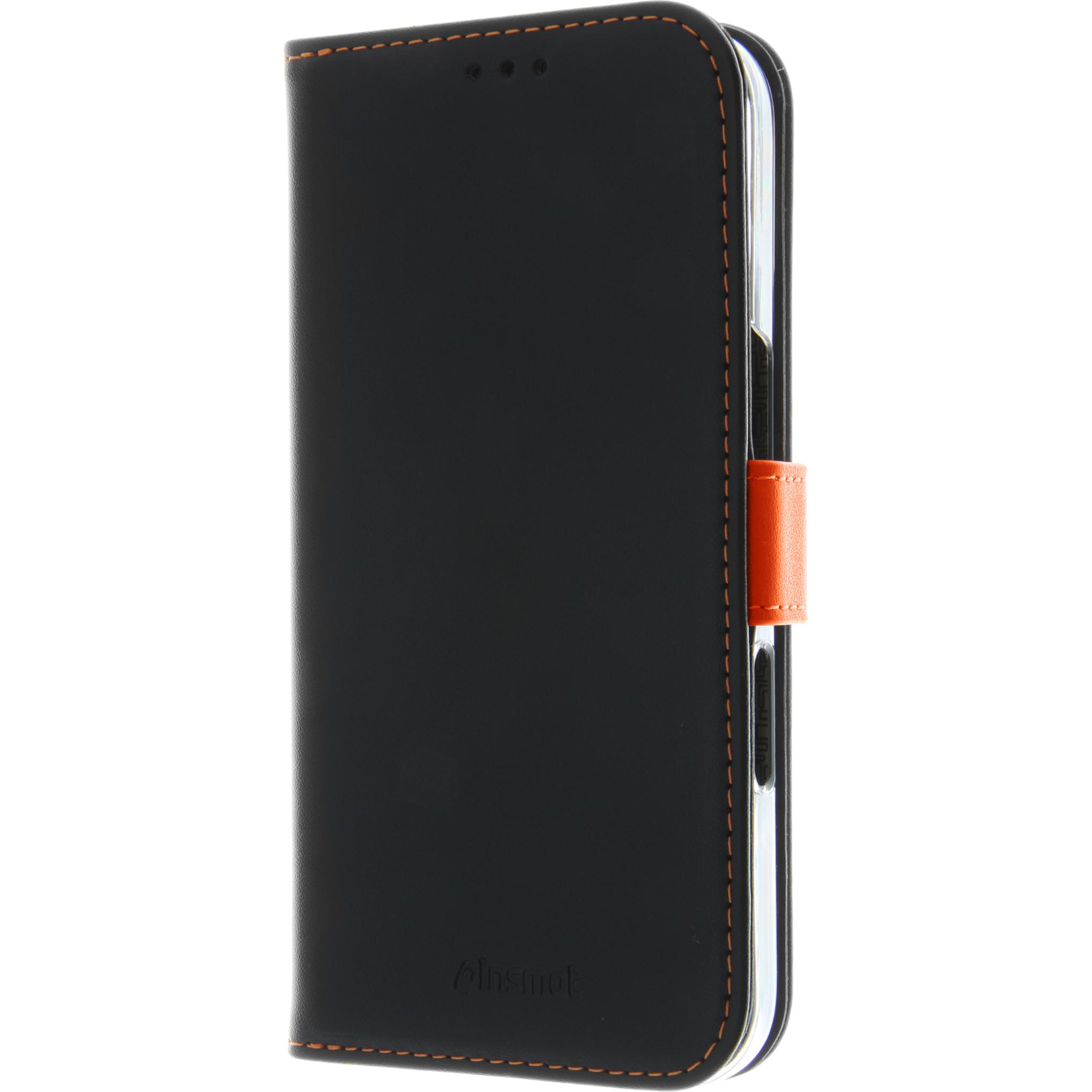 Insmat Flipcase Iphone 16 Black/Orange (Apple iPhone 16), Smartphone Hülle, Orange, Schwarz
