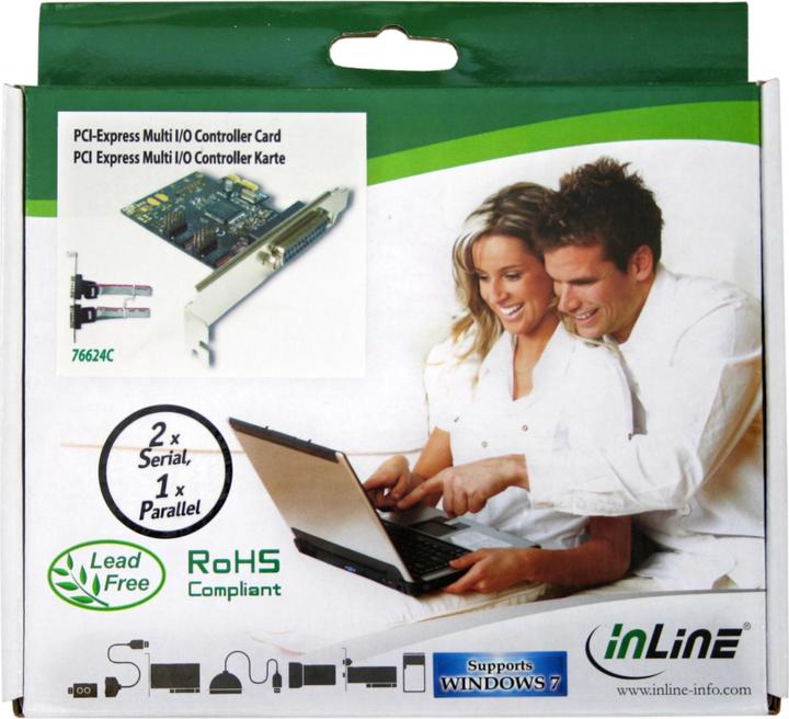 Image du produit InLine Carte d'interface 1x 25 pôles parallèle + 2x 9 pôles série PCIe PCI-Express Moschip MCS9901CV-CC