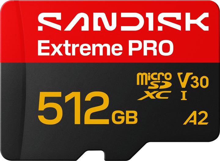 Produktbild SANDISK Extreme Pro microSDXC 512GB (512 GB, microSDXC, U3, UHS-I)