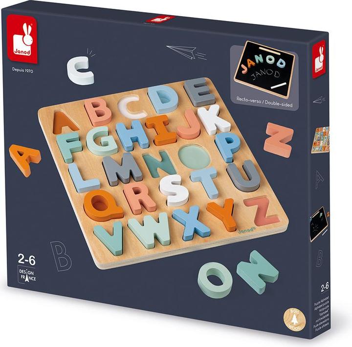 Actual product image Janod Alphabet with chalkboard (26 pieces)