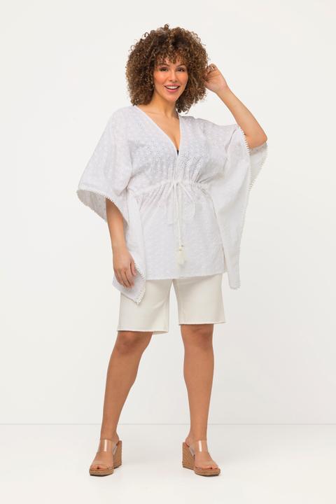 Actual product image Ulla Popken Needlework Tie-Front Kimono (50, 52, 54, 56)