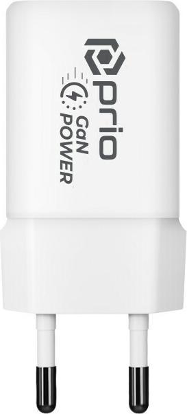 Image du produit prio Chargeur GaN Power 20W PD (USB C) + QC 3.0 (USB A) blanc (20 W, 2 ports)